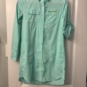 Vinyard Vines Mint Green Button-Up Shirt Dress Size 0